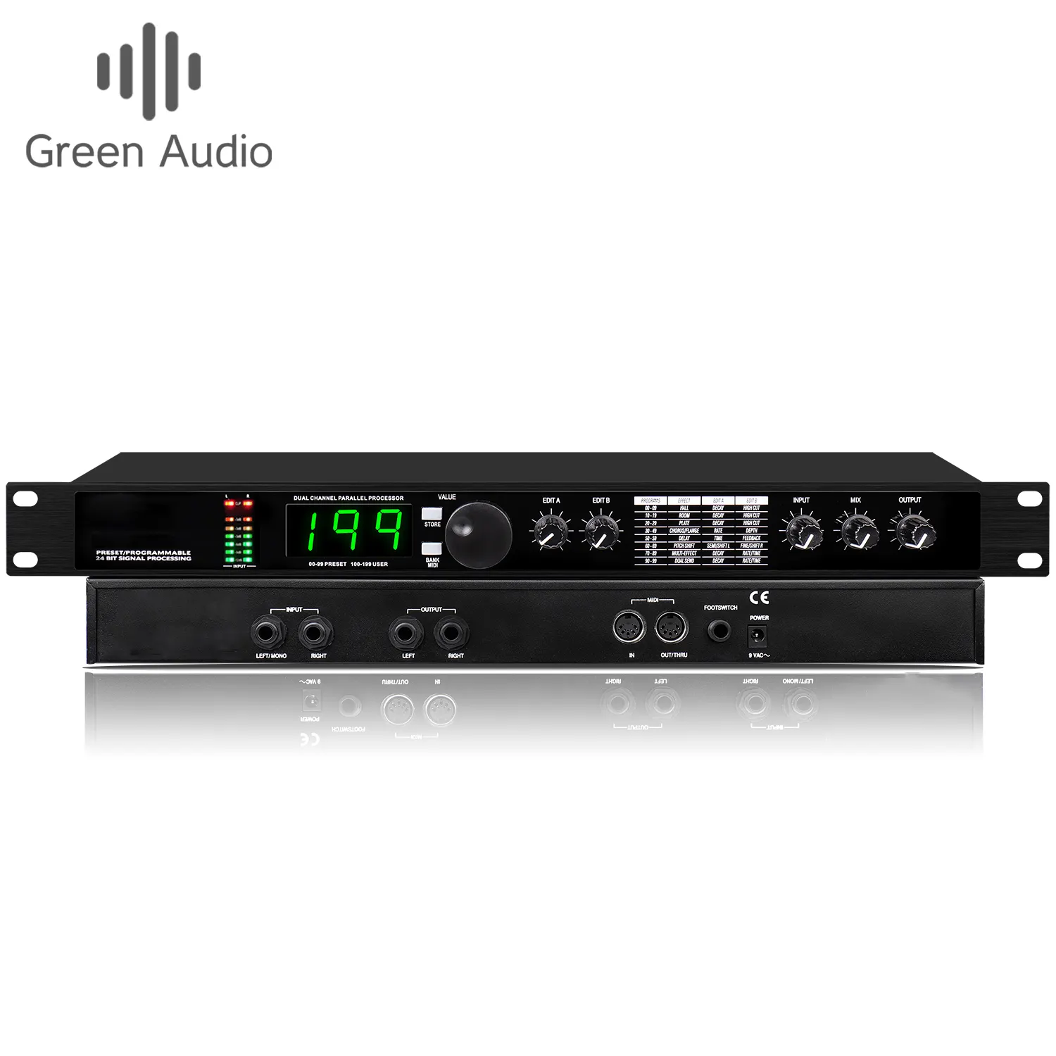 Procesador DSP de reverberación Digital profesional, ecualizador de Audio, micrófono vocal, multiefecto, GAX-4II