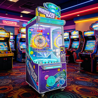 Centro de Entretenimiento Familiar con Máquina de Juego de Rueda de la Fortuna Aleatoria y Boletos, Construcción de Metal y Plástico, en Inglés, Acumulativo