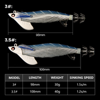 OEM 30g/40g Tip Run Squid Lure avec HOOK Squid Jig EGING Appât Artificiel Eging pour Poulpe EGI Calamar Leurres de Pêche en Mer