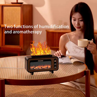 TV Cheminée Flamme Humidificateur Diffuseur USB Ultrasons Huile Essentielle Diffuseur de Bureau Flamme Colorée Aroma Diffuseur