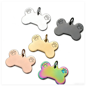 Targhetta per Animali Domestici in Acciaio Inox Yiwu Aceon, Regalo di Capodanno, Finitura Lucida, Incisione Profonda su Due Lati - Product Image 1
