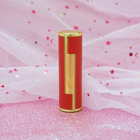 En stock, SIN MOQ, Tubo de lápiz labial vacío de 12.1mm, colorido, estilo chino vintage, con purpurina, tipo push, rojo y blanco