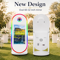 Cabina de Fotos con Espejo Táctil LCD de 60 y 32 Pulgadas para Bodas, Cámara para Selfies con Cristal para Fotomatones, Venta al Por Mayor