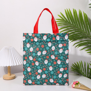 Sacs cadeaux personnalisés en gros avec cordon de serrage, motif feuille d'Halloween - Product Image 2