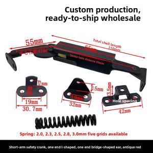 Charnière à ressort pour <span class=keywords><strong>support</strong></span> de canapé, armoire en bois, avec bras de sécurité courbé, courte/moyenne/longue, et poignée de tirage amortie - Product Image 2