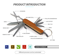Couteau de poche pliable avec logo personnalisé du fabricant, impression laser, porte-clés, souvenirs en métal