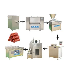 Salsiccia affumicata industriale linea di lavorazione Salame prosciutto hot dog macchina per fare salsicce elettrico