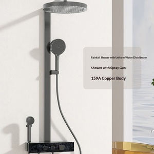 Plataforma de Ducha para Niños R&T S40 con Barra Deslizante, Montaje en Pared, Salida de Cobre de Cuatro Vías - Product Image 1