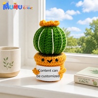 Peluche Cactus Amusante Faite à la Main au Crochet, Décoration de Bureau, Cadeau de Retraite/Adieu pour Collègue, Vente en Gros Personnalisée