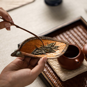 Bamboo Woven <b>Tea</b> Scoop Handmade Retro Flat Spoon For <b>Tea</b> <b>Set</b> Accessory - Product Image 4