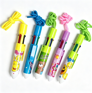 Bolígrafo de Plástico 4 en 1 con Diseño Creativo de Dibujos Animados, con Cuerda y Logotipo Personalizado - Product Image 1