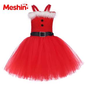 Santa Claus Christmas Ballet Tutu <b>Dress</b> Red Girls <b>Xmas</b> Holiday Costume Children's New Year Performance Outfit - Product Image 2