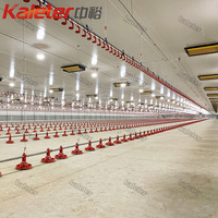 Mangeoire automatique durable pour poulets de chair, grand système d'alimentation pour volailles, avec plateau réglable, état neuf, contrôle de la volaille en fin de ligne