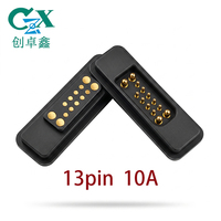 Connecteur de charge magnétique Pogo Pin personnalisé 13 broches, pas de 2,54 mm, plaqué or, 5A 10A
