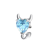 INS Halloween argent placage bijoux mignon dessin animé Zircon petit diable boucles d'oreilles pour les femmes