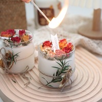Lilin Aroma Bunga Kering Bebas Asap dari Lilin Kedelai, Lilin Buatan Tangan untuk Hadiah Natal, Waktu Bakar 20-40 Jam