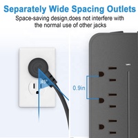 12 in 1 güç şeridi USB portları ile 2000W çıkış hızlı şarj istasyonu yanmaz dayanıklı malzeme taşınabilir USB güç soketi EL-08