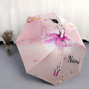 1 Parapluie Pliant Personnalisé à la Demande avec Nom de Danseuse de Ballet Dessin Animé, Sans Minimum de Commande, Cadeau de Danse Personnalisé, Impression UV, Couleur Personnalisée - Product Image 3