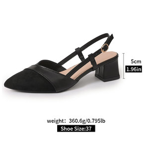 Nouvelle conception de luxe pour <span class=keywords><strong>femme</strong></span>, sexy, à <span class=keywords><strong>bout</strong></span> pointu, talons hauts épais, empeigne pointue et en V, bride fine, boucle de col, M-LC-012 - Product Image 6