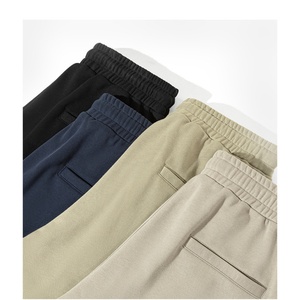 Pantalones Deportivos de Cintura Alta para Hombre, Estilo Urbano, Color Sólido, Felpa, Sueltos, Casuales, 85% Algodón, 15% Poliéster, 380 g/m², Ecológicos - Product Image 6