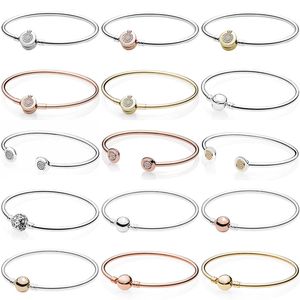 Venta al por mayor de fábrica: Pulsera clásica PandoraES de plata de ley 925 para mujer, cadena de hueso de serpiente, joyería de alta gama DIY - Product Image 1