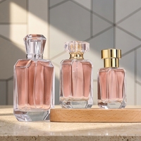 Flacon pulvérisateur en verre transparent plat pour parfum et cosmétiques, 30ml, 50ml, 100ml, échantillon, sous-flacon vide, emballage, fabricant, boîte en carton