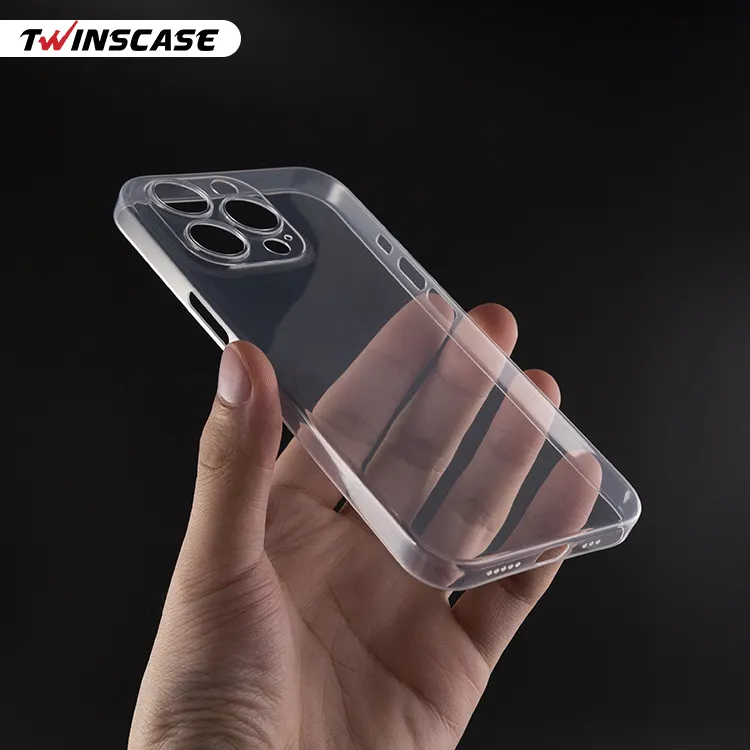 Twinsmold trasparente per iPhone per custodia 15 Pro Max bordo liscio senza sbavature Slim fit custodia per telefono sottile trasparente