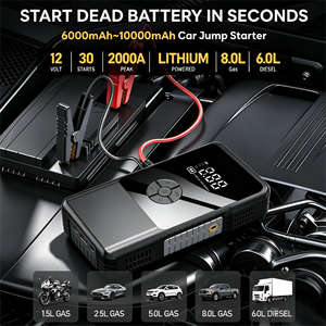 <span class=keywords><strong>Arrancador</strong></span> de Coches Portátil OEM&ODM de 12V con Batería de 6000mAh, Power Bank y Bomba de Aire - Product Image 2