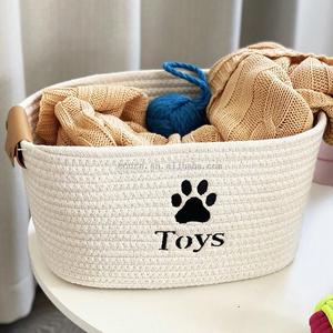 <strong>Dog</strong> Basket <strong>Cotton</strong> <strong>Rope</strong> Weaving Basket <strong>Dog</strong> <strong>Toy</strong> Storage Baskets Gift Cat <strong>Dog</strong> <strong>Toy</strong> Bin Pet <strong>Toys</strong> Storage Box Organizer - Product Image 4