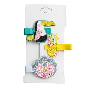 3 Pçs/set Glitter Forma Pinguim Mini Presilhas Grampos de Cabelo Crianças Da Menina Da Criança do Bebê Da Estrela Do Partido Crianças Grampos de Cabelo