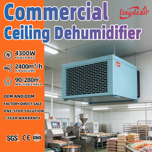 Déshumidificateur de <span class=keywords><strong>plafond</strong></span> professionnel pour usines alimentaires et ateliers, contrôle de l'<span class=keywords><strong>humidité</strong></span> en hauteur, capacité de 368 L/jour, affichage numérique - Product Image 1