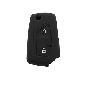 Vente flash - Housse de clé de voiture en silicone souple, anti-chute, élégante, écologique, imperméable, style flip, 2 boutons, pour <span class=keywords><strong>Toyota</strong></span> - Product Image 2