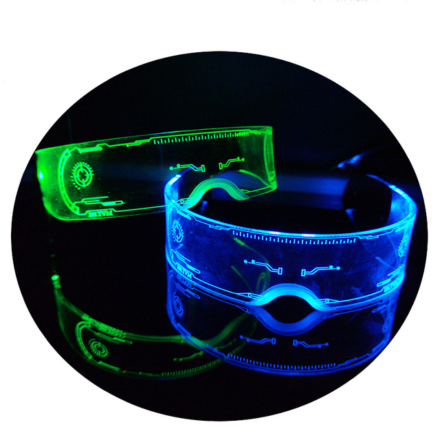 2022 New Fashion Colorful Lights Creative Technology Futuristic Cyberpunk Luminous Party LED Glasses