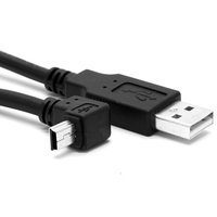Prix de gros USB 2.0 vers Mini b Câble de charge 5 broches Câble de rallonge USB Mini B coudé