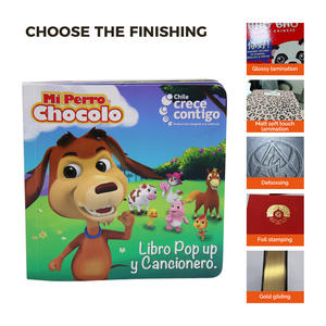 Livres de planche d'animaux à couverture rigide personnalisés pour enfants, <span class=keywords><strong>livre</strong></span> d'activités d'éducation précoce pour bébés, <span class=keywords><strong>livre</strong></span> d'impression de chiot avec vernis UV - Product Image 6