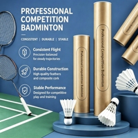 Volant de badminton professionnel haut de gamme en plumes de canard hybrides, sandwich 2 couches, pour tournoi |   Fabricant OEM Direct - Super Vente en Gros