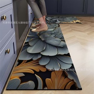 Alfombra de Cocina Floral Rectangular Antideslizante de Tierra de Diatomeas para Entrada del Hogar - Product Image 4
