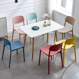 Modern Minimalist Plastic Dining <b>Chair</b> Stackable With Backrest For Home And Commercial Use - Product Image 3