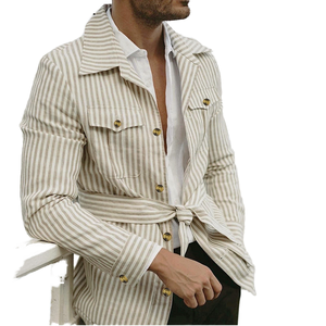 <span class=keywords><strong>Giacca</strong></span> da <span class=keywords><strong>uomo</strong></span> con <span class=keywords><strong>giacca</strong></span> a manica lunga Casual a <span class=keywords><strong>righe</strong></span> con Cardigan Multi-tascabile vestito taglie forti lavato per abbigliamento primavera autunno - Product Image 1