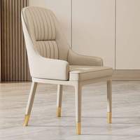 Chaise de salle à manger ergonomique de style nordique moderne et luxueuse avec pieds en métal et revêtement en tissu pour restaurants et salons