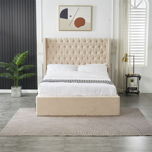 <span class=keywords><strong>Lit</strong></span> ottoman <span class=keywords><strong>de</strong></span> rangement Queen en tissu, design moderne et traditionnel, beige crème, avec tête <span class=keywords><strong>de</strong></span> <span class=keywords><strong>lit</strong></span> capitonnée et souple, et système <span class=keywords><strong>de</strong></span> levage à gaz - Product Image 2