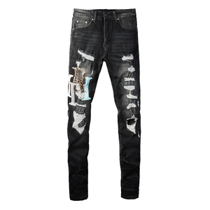 Jeans Amirys de créateur, vente en gros, haute qualité, taille mi-haute, pour le printemps et l'été, streetwear, denim déchiré, vente chaude, taille moyenne - Product Image 1