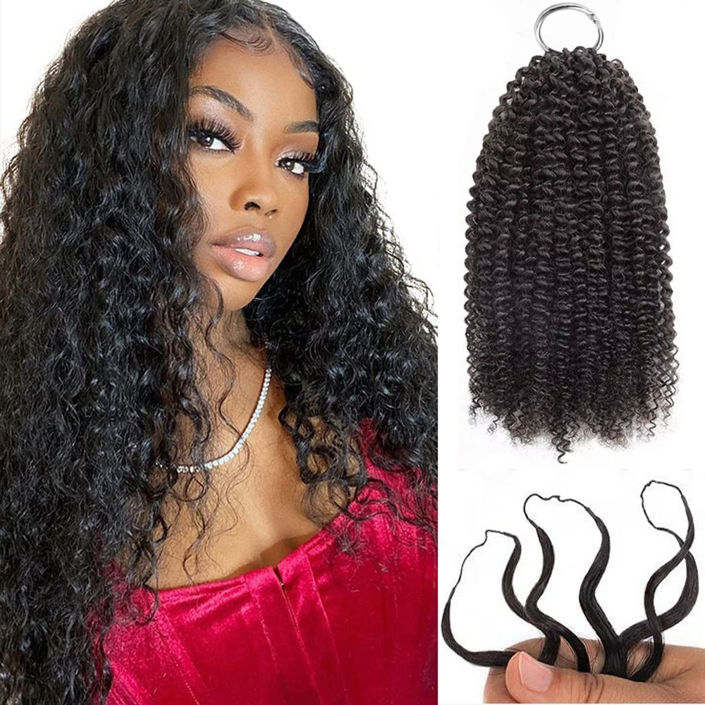 Feather Hair Braids 100% Human Hair Crochet Extensions