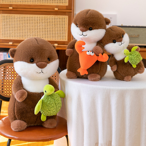 Peluche di Lontra Carina e Gambero Gluttono, Giocattoli di Peluche per Bambini, Regali di Compleanno, Bambole di Stoffa in Poliestere, Vendita Calda per l'Esportazione - Product Image 6
