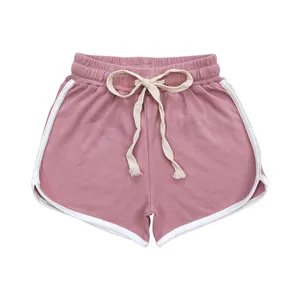 SS0293 Pale pink cotton shorts cheap children clothing children boutique clothing