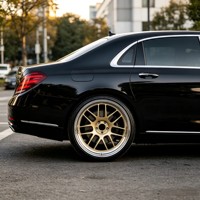 Rines Monobloque Forjados de Aleación T61, 1 Pieza, Centro Dorado, Borde Plateado, Multirradio, Personalizados, de Lujo, para Autos de Alto Rendimiento y Vehículos de Calle