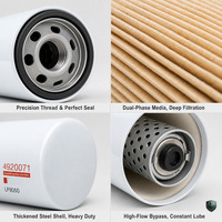 Filtre à huile moteur LF9050 à visser pour groupe électrogène QSK60 et fournisseur de pièces pour centrales diesel