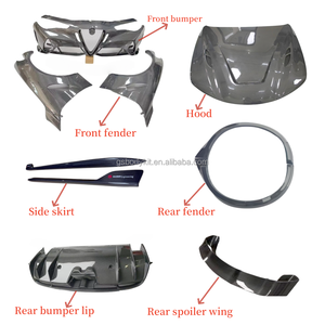 Kit de carrocería de fibra de carbono GTAM, guardabarros de capó para <span class=keywords><strong>Alfa</strong></span> Romeo <span class=keywords><strong>Giulia</strong></span> <span class=keywords><strong>Q4</strong></span>, faldón lateral de parachoques delantero, guardabarros de cuerpo ancho, alas de alerón trasero - Product Image 3