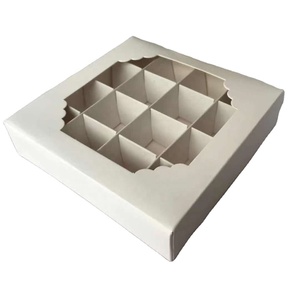 Factory price free sample small chocolate candy box sweet biscuit box cake packaging gift box with 16 grids