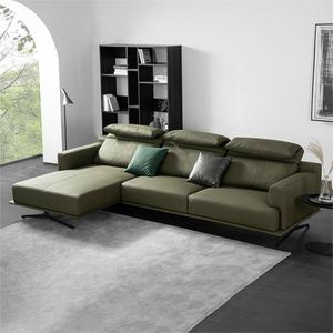 Italian Minimalist Genuine Leather <b>Sofa</b> Top Layer Cowhide Designer Luxury Small Living Room Chaise <b>Lounge</b> Corner Set - Product Image 4